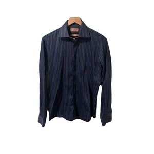 Men's Blue and Maroon slim fit Striped Shirt